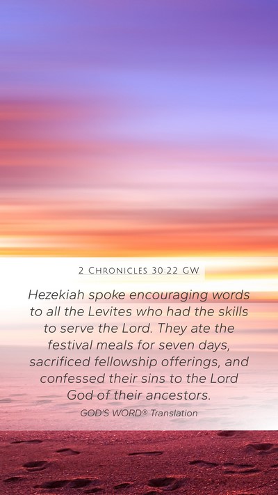 2 Chronicles 30:22 GW Bible Verse Image
