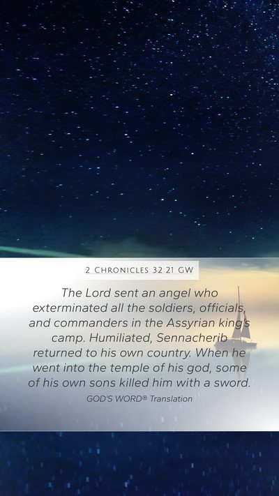 2 Chronicles 32:21 GW Bible Verse Image