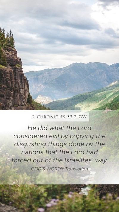 2 Chronicles 33:2 GW Bible Verse Image