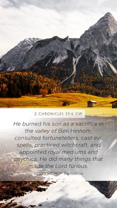 2 Chronicles 33:6 GW Bible Verse Image
