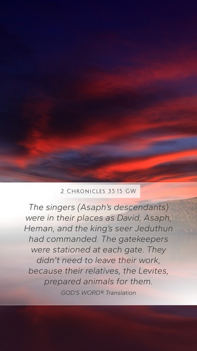 2 Chronicles 35:15 GW Bible Verse Image