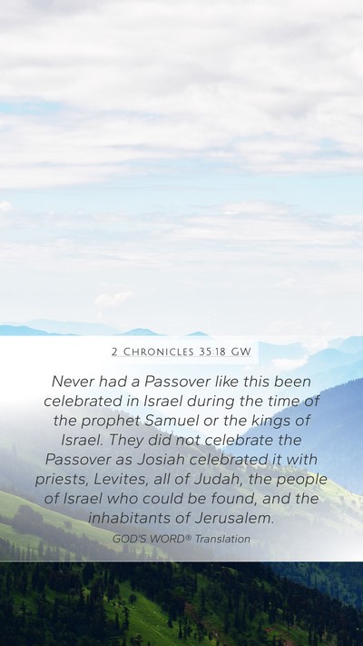 2 Chronicles 35:18 GW Bible Verse Image