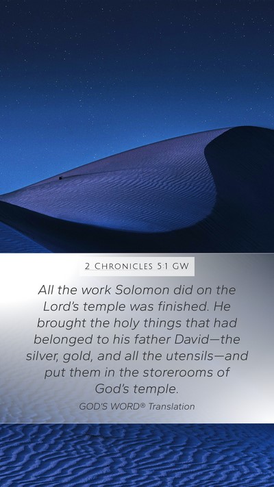 2 Chronicles 5:1 GW Bible Verse Image