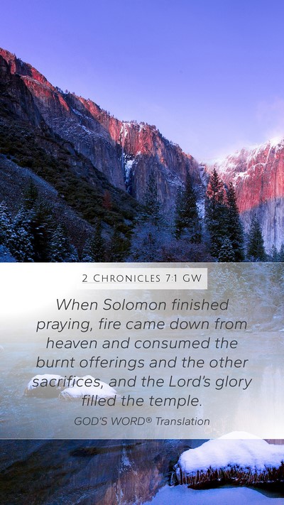 2 Chronicles 7:1 GW Bible Verse Image
