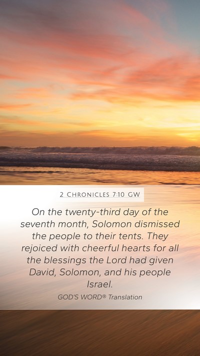 2 Chronicles 7:10 GW Bible Verse Image