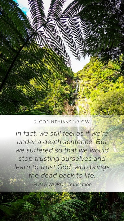 2 Corinthians 1:9 GW Bible Verse Image