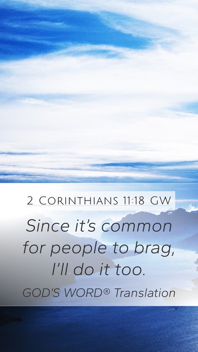 2 Corinthians 11:18 GW Bible Verse Image
