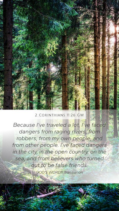 2 Corinthians 11:26 GW Bible Verse Image