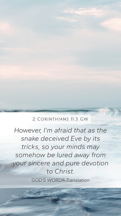 2 Corinthians 11:3 GW Bible Verse Image