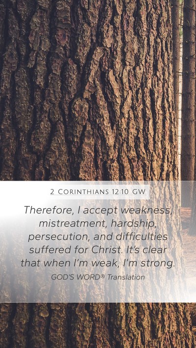2 Corinthians 12:10 GW Bible Verse Image