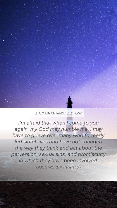 2 Corinthians 12:21 GW Bible Verse Image