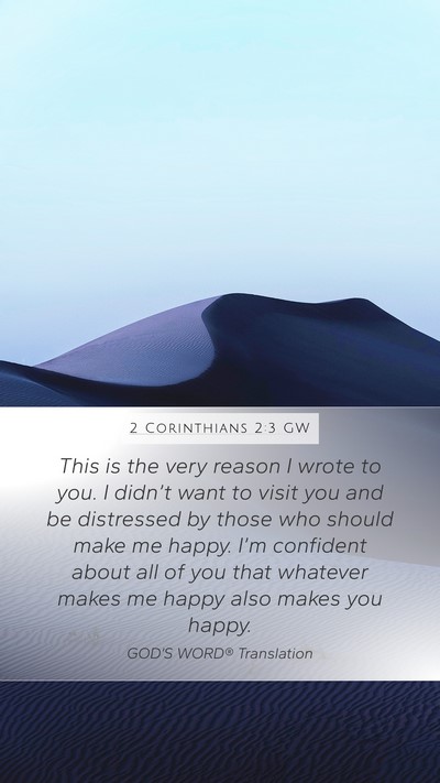 2 Corinthians 2:3 GW Bible Verse Image