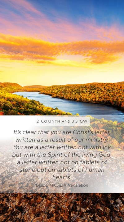 2 Corinthians 3:3 GW Bible Verse Image