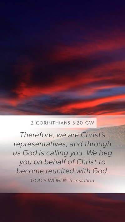 2 Corinthians 5:20 GW Bible Verse Image