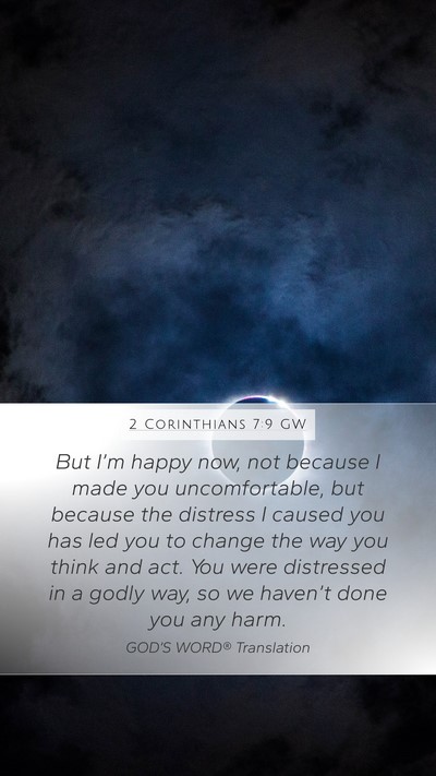 2 Corinthians 7:9 GW Bible Verse Image