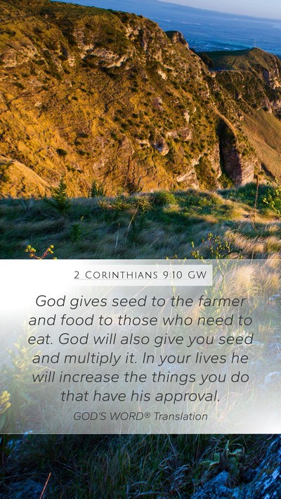 2 Corinthians 9:10 GW Bible Verse Image