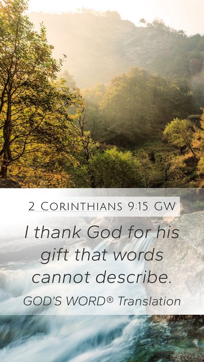 2 Corinthians 9:15 GW Bible Verse Image