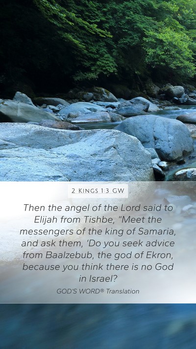 2 Kings 1:3 GW Bible Verse Image