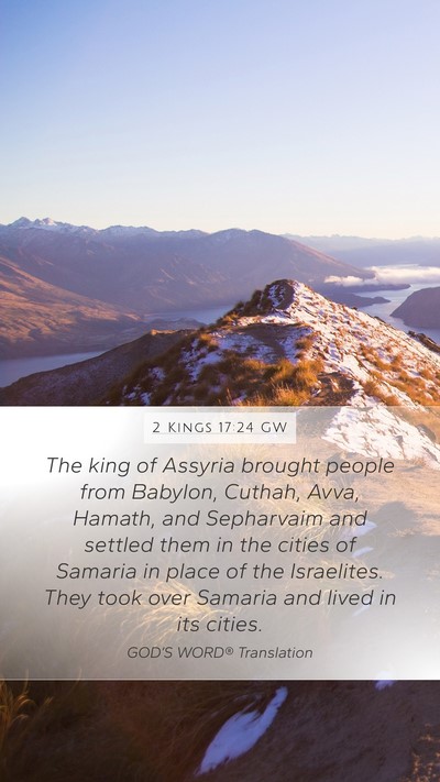 2 Kings 17:24 GW Bible Verse Image