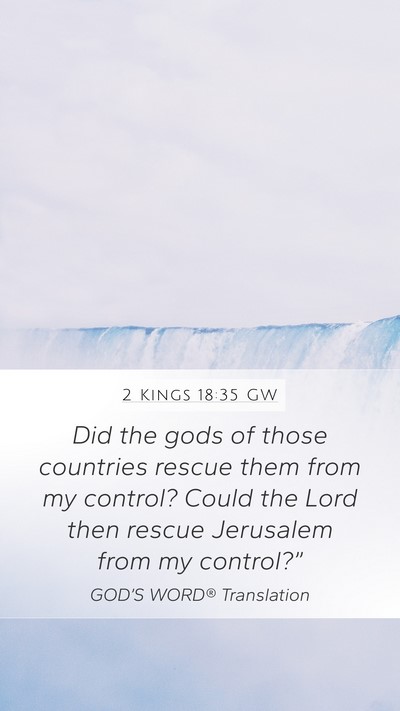 2 Kings 18:35 GW Bible Verse Image