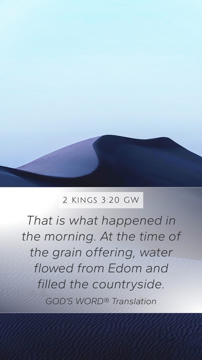 2 Kings 3:20 GW Mobile Phone Wallpaper - That is what happened in the morning. At the time - Mobile Bible Verse Wallpaper