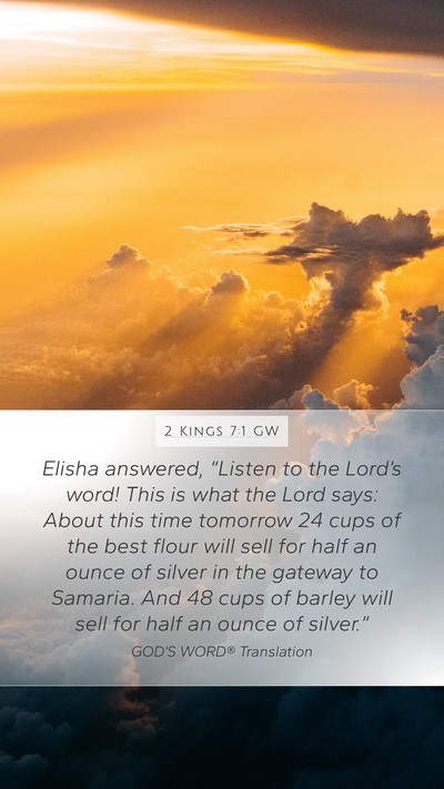 2 Kings 7:1 GW Bible Verse Image