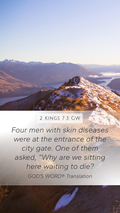 2 Kings 7:3 GW Bible Verse Image
