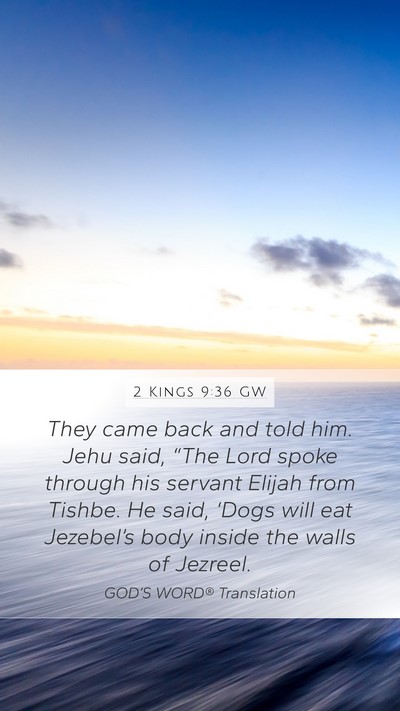 2 Kings 9:36 GW Bible Verse Image