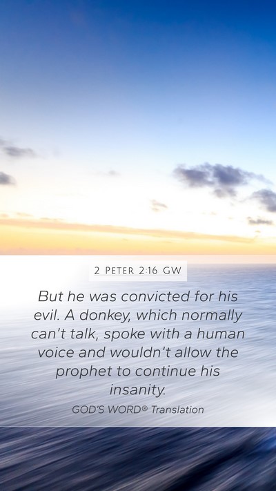 2 Peter 2:16 GW Bible Verse Image