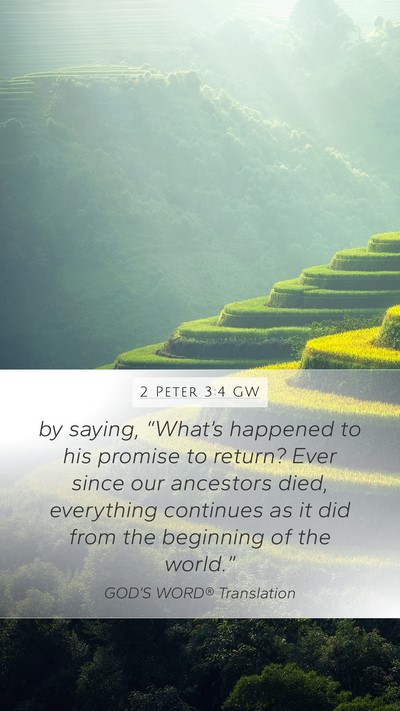 2 Peter 3:4 GW Bible Verse Image