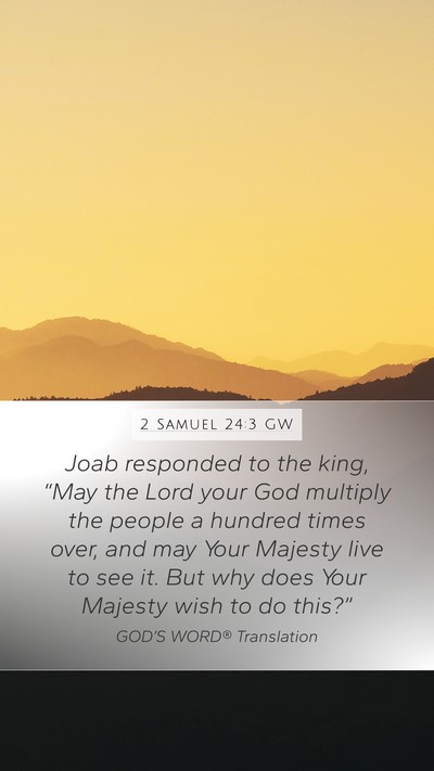 2 Samuel 24:3 GW Bible Verse Image
