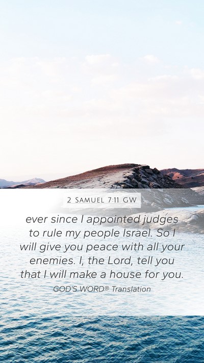 2 Samuel 7:11 GW Bible Verse Image