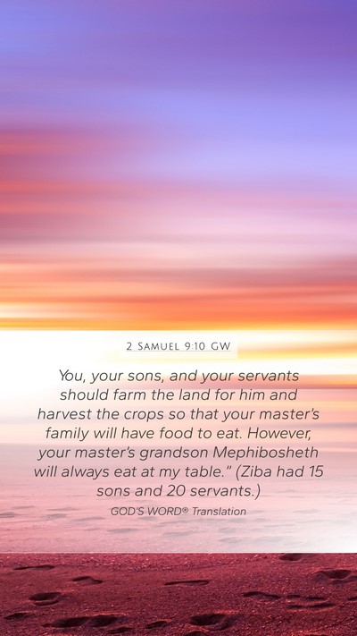 2 Samuel 9:10 GW Bible Verse Image