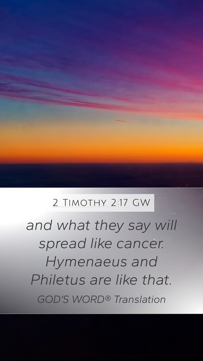 2 Timothy 2:17 GW Bible Verse Image