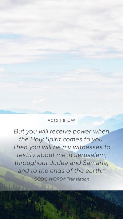 Acts 1:8 GW Bible Verse Image