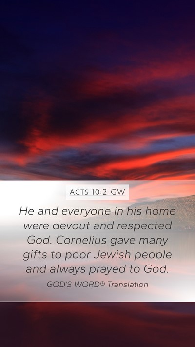 Acts 10:2 GW Bible Verse Image