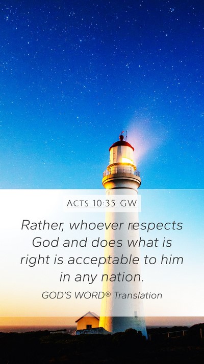Acts 10:35 GW Bible Verse Image
