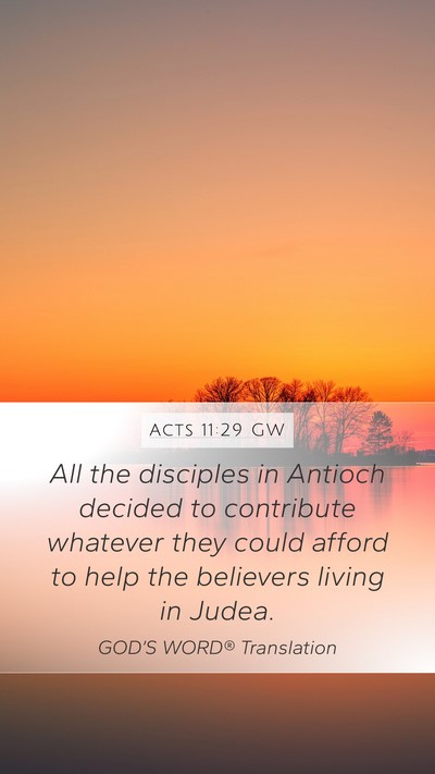 Acts 11:29 GW Bible Verse Image