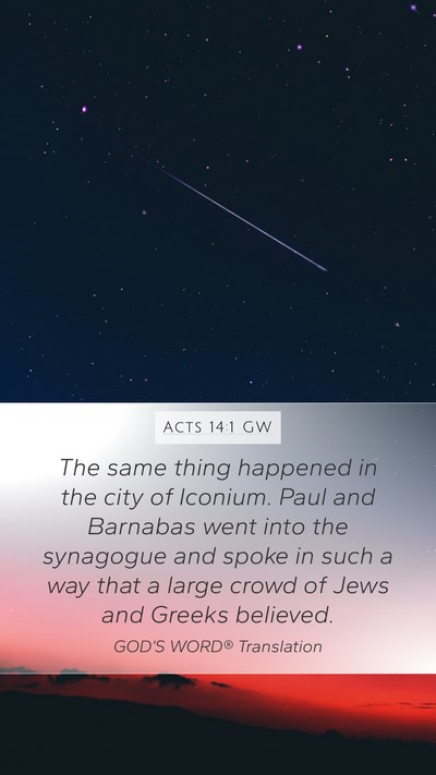 Acts 14:1 GW Bible Verse Image