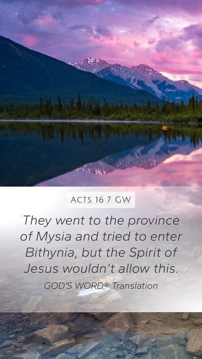 Acts 16:7 GW Bible Verse Image