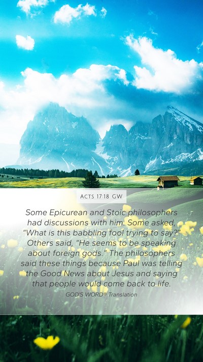 Acts 17:18 GW Bible Verse Image