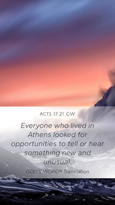 Acts 17:21 GW Bible Verse Image
