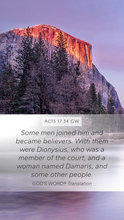 Acts 17:34 GW Mobile Phone Wallpaper - Some men joined him and became believers. With - Mobile Bible Verse Wallpaper