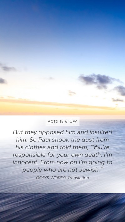 Acts 18:6 GW Bible Verse Image