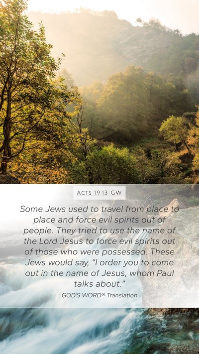 Acts 19:13 GW Bible Verse Image