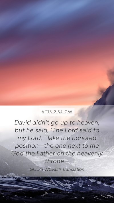 Acts 2:34 GW Bible Verse Image