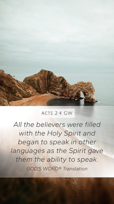 Acts 2:4 GW Bible Verse Image