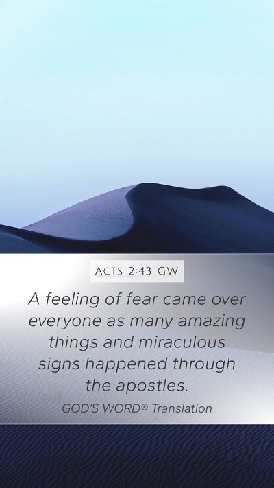 Acts 2:43 GW Bible Verse Image