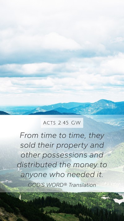 Acts 2:45 GW Bible Verse Image