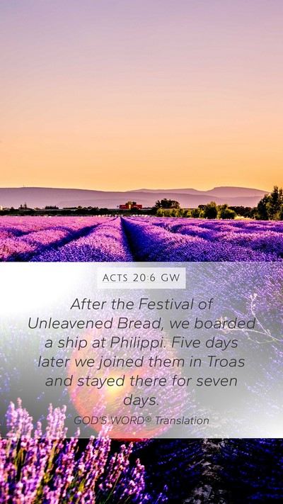 Acts 20:6 GW Bible Verse Image